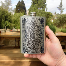 Load image into Gallery viewer, 8oz Celtic Design Stainless Steel Flask