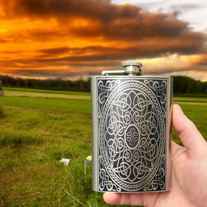 8oz Celtic Design Stainless Steel Flask