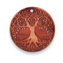 Load image into Gallery viewer, Celtic Tree of Life - Raw Cedar Ornament 3x3in