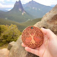 Load image into Gallery viewer, Celtic Tree of Life - Raw Cedar Ornament 3x3in