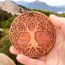 Load image into Gallery viewer, Celtic Tree of Life - Raw Cedar Ornament 3x3in