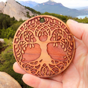 Celtic Tree of Life - Raw Cedar Ornament 3x3in