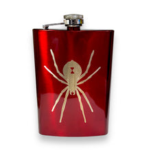 Load image into Gallery viewer, 8oz RED Black Widow Flask