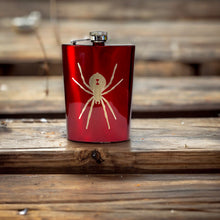 Load image into Gallery viewer, 8oz RED Black Widow Flask