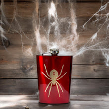 Load image into Gallery viewer, 8oz RED Black Widow Flask