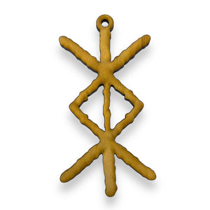 Viking Protection Rune Ornament - Raw Wood