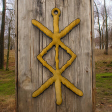 Load image into Gallery viewer, Viking Protection Rune Ornament - Raw Wood