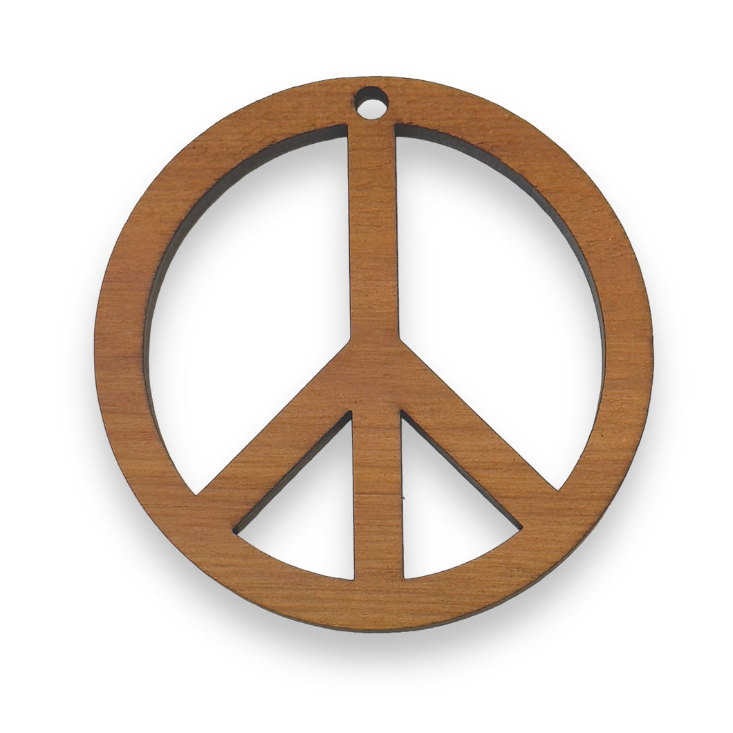 Peace Symbol - Cedar Ornament