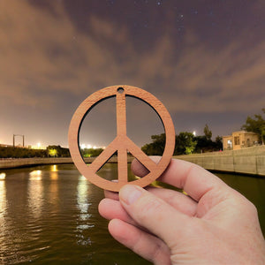 Peace Symbol - Cedar Ornament