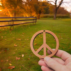 Peace Symbol - Cedar Ornament