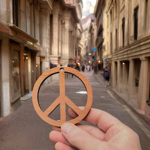 Peace Symbol - Cedar Ornament