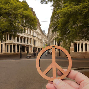 Peace Symbol - Cedar Ornament