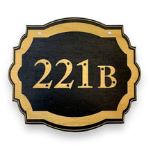 Load image into Gallery viewer, 221b - Black Door Sign 5x6