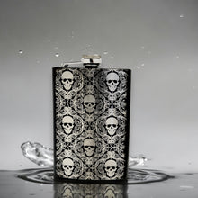 Load image into Gallery viewer, 8oz BLACK Gothic Baroque Flask