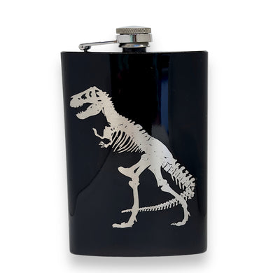 8oz T-Rex Black Flask Trex