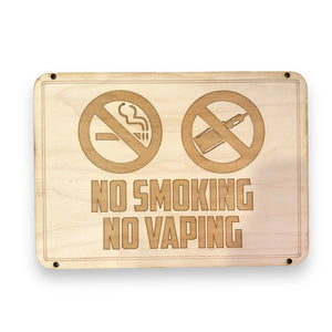 Sign - No Smoking No Vaping Sign 8x12 (QTY 2 SIGNS)