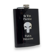 Load image into Gallery viewer, 8oz Black Si Vis Pacem Para Bellum Flask