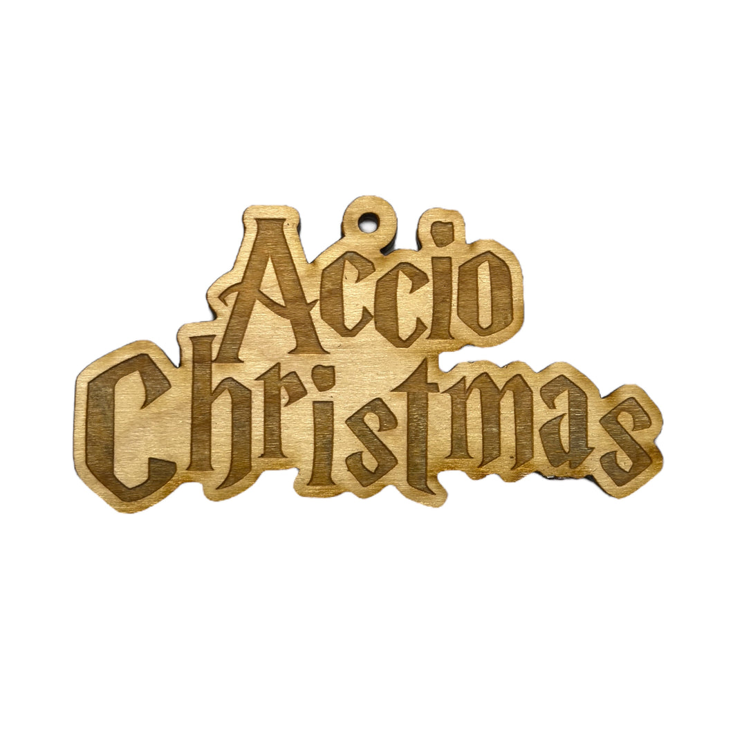 Ornament - Accio Christmas - Raw Wood 2x4in