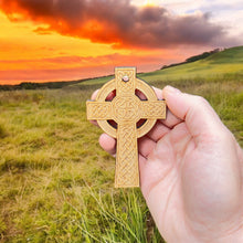 Load image into Gallery viewer, Ornament - Celtic Cross - Raw Wood 2x4in