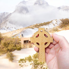 Load image into Gallery viewer, Ornament - Celtic Cross - Raw Wood 2x4in