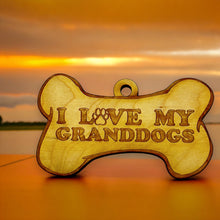 Load image into Gallery viewer, Ornament - I Love My Granddogs - Raw Wood 4x2in