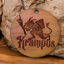 Load image into Gallery viewer, Krampus - Raw Cedar Ornament 3x3in