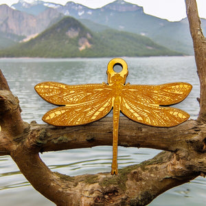 Ornament - Dragonfly - Raw Wood 4x3in