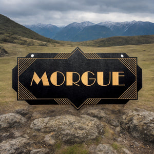 Morgue - Black - CUSTOM - Halloween Door Sign