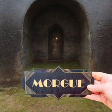 Load image into Gallery viewer, Morgue - Black - CUSTOM - Halloween Door Sign