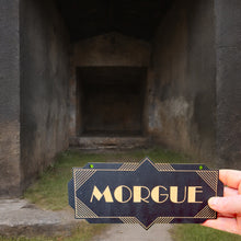 Load image into Gallery viewer, Morgue - Black - CUSTOM - Halloween Door Sign