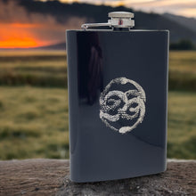 Load image into Gallery viewer, 8oz Ouroboros Black Flask