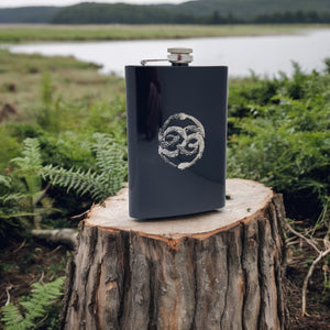 8oz Ouroboros Black Flask