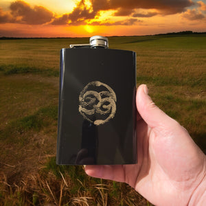 8oz Ouroboros Black Flask