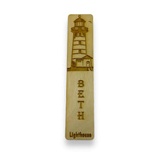 Load image into Gallery viewer, Bookmark - PERSONALIZED Lighthouse - Birch wood