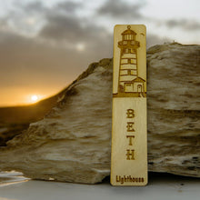 Load image into Gallery viewer, Bookmark - PERSONALIZED Lighthouse - Birch wood