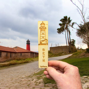 Bookmark - PERSONALIZED Lighthouse - Birch wood