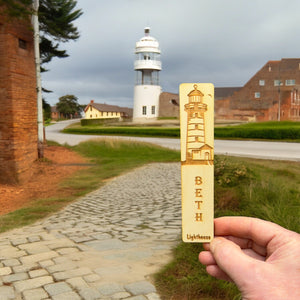 Bookmark - PERSONALIZED Lighthouse - Birch wood