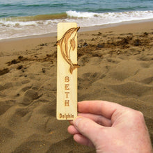 Load image into Gallery viewer, Bookmark - PERSONALIZED Dolphin - Birch wood