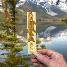 Load image into Gallery viewer, Bookmark - PERSONALIZED Northern Pike Fish - Birch wood