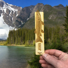 Load image into Gallery viewer, Bookmark - PERSONALIZED Northern Pike Fish - Birch wood