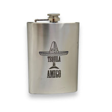 Load image into Gallery viewer, 8oz Tequila Es Mi Amigo Stainless Steel Flask