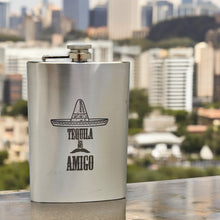 Load image into Gallery viewer, 8oz Tequila Es Mi Amigo Stainless Steel Flask