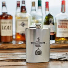 Load image into Gallery viewer, 8oz Tequila Es Mi Amigo Stainless Steel Flask