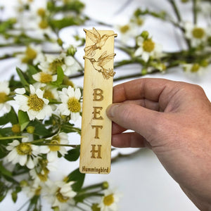 Bookmark - PERSONALIZED Hummingbird - Birch wood