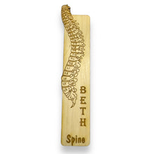 Load image into Gallery viewer, Bookmark - PERSONALIZED Spine Anatomy - Birch wood