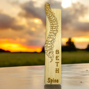 Bookmark - PERSONALIZED Spine Anatomy - Birch wood