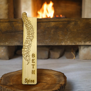 Bookmark - PERSONALIZED Spine Anatomy - Birch wood