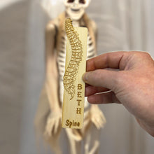 Load image into Gallery viewer, Bookmark - PERSONALIZED Spine Anatomy - Birch wood