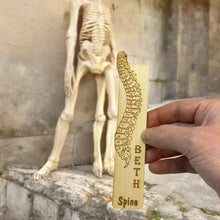 Load image into Gallery viewer, Bookmark - PERSONALIZED Spine Anatomy - Birch wood