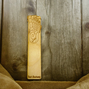 Bookmark - Foot Anotomy - Birch wood